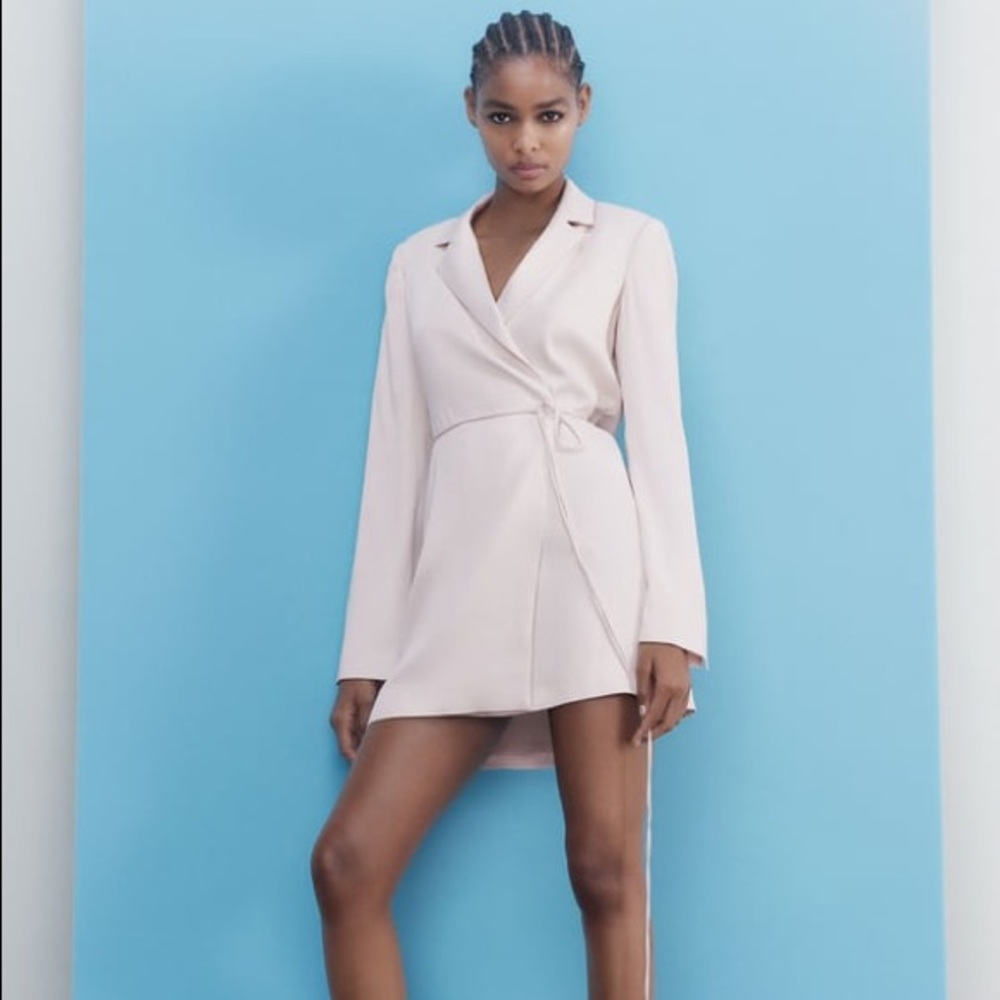 Zara Satin Effect Wrap Dress